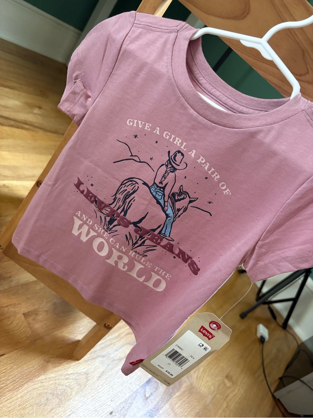 Levi's Girls' Dusty Pink Cowgirl Graphic Tee